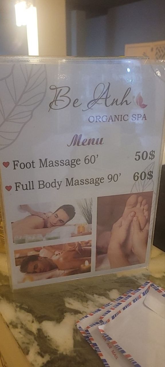 다낭 베안 스파 코스별 가격표