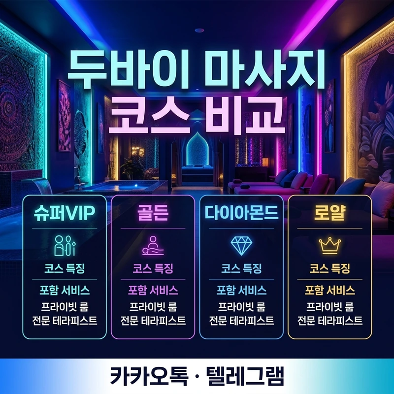나트랑 두바이 마사지 슈퍼VIP 골든 다이아 로얄 코스 비교